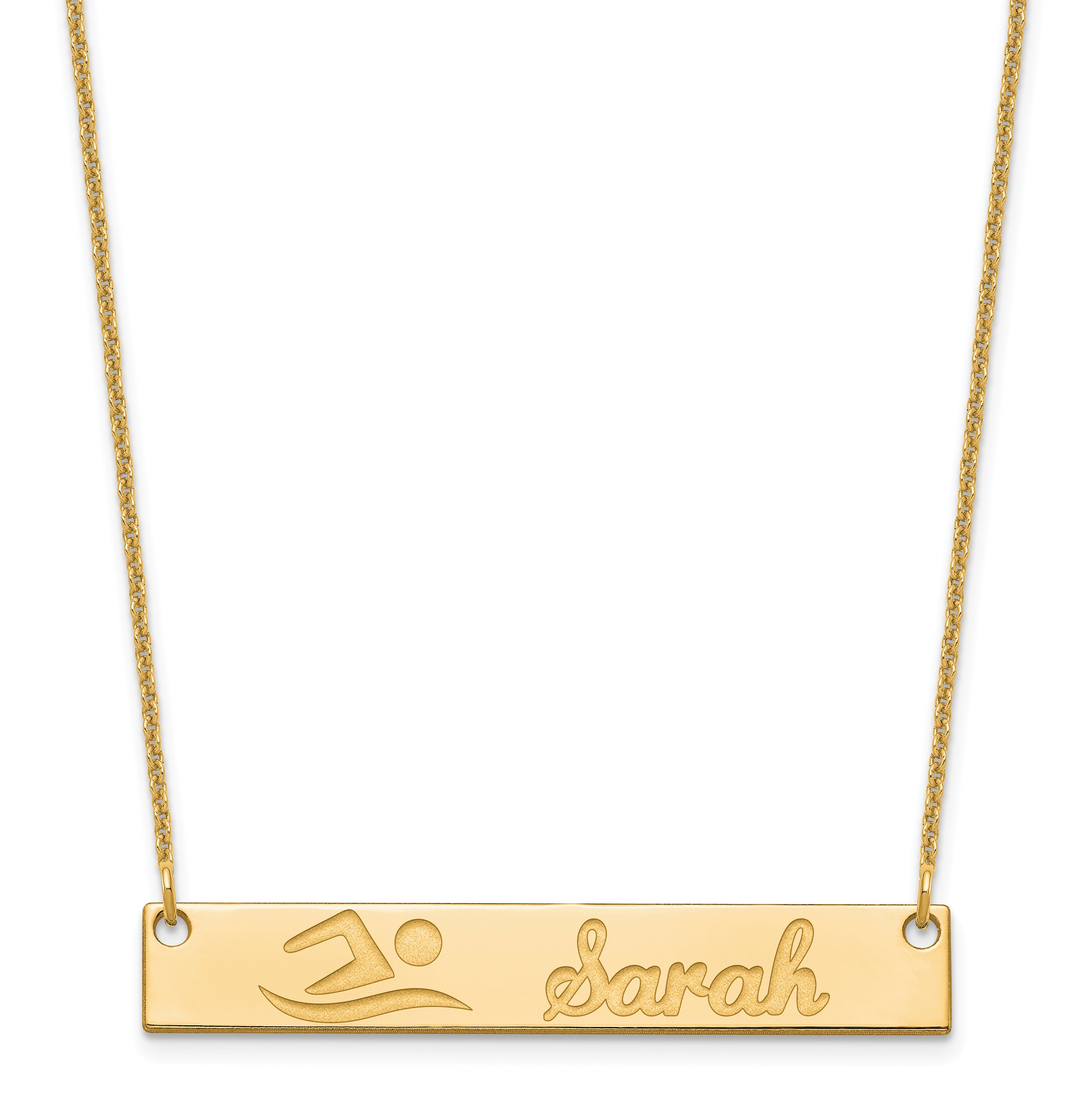 14K Gelbgold Mittel Customized Stab Halskette