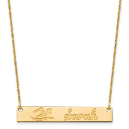 14K Gelbgold Mittel Customized Stab Halskette