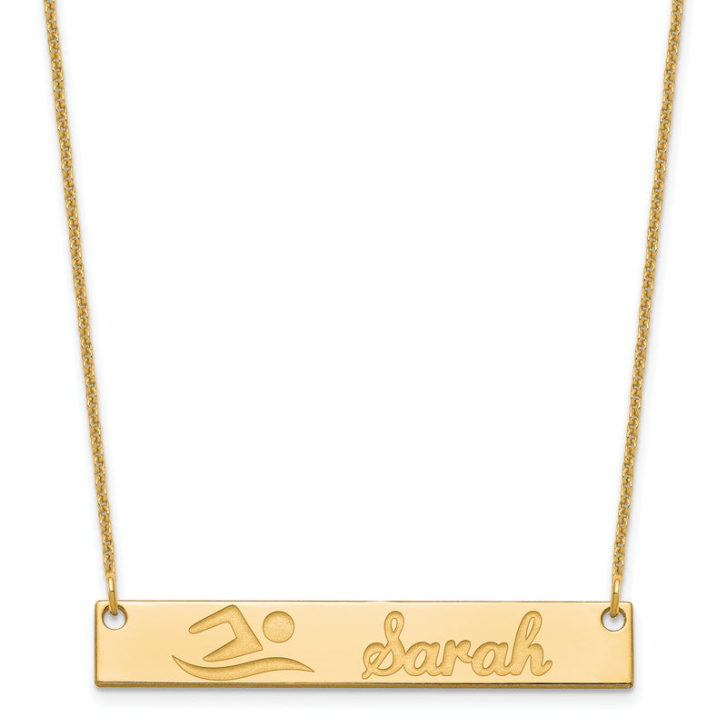 14K Gelbgold Mittel Customized Stab Halskette