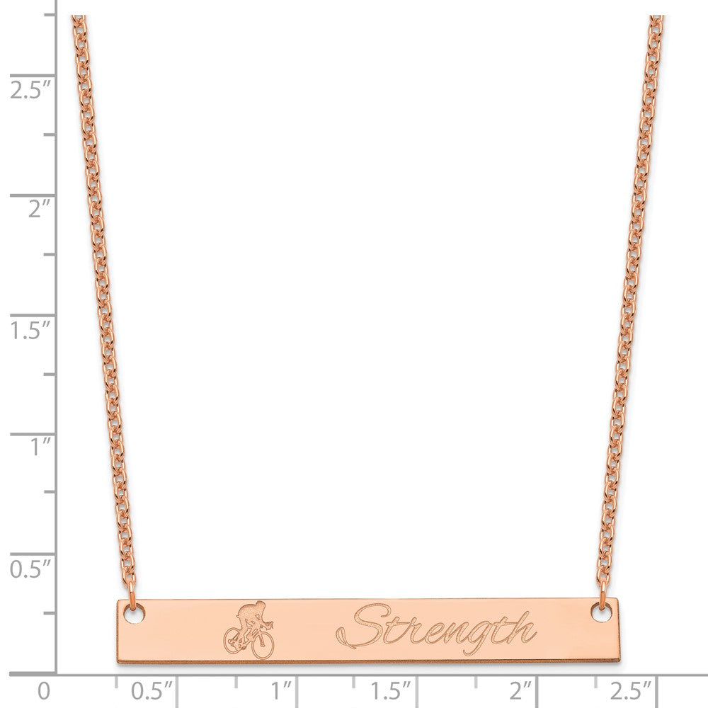 Roségoldbeschichtet Sterlingsilber /rose Groß Customized Stab Halskette