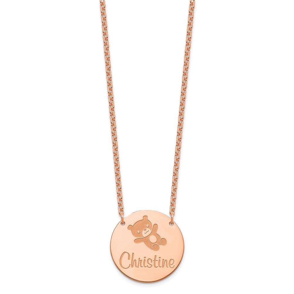 Vergoldet Sterlingsilber /rose Mittel Customized Kreis Halskette