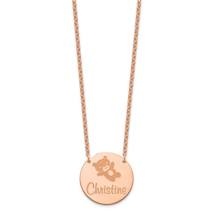 Vergoldet Sterlingsilber /rose Mittel Customized Kreis Halskette