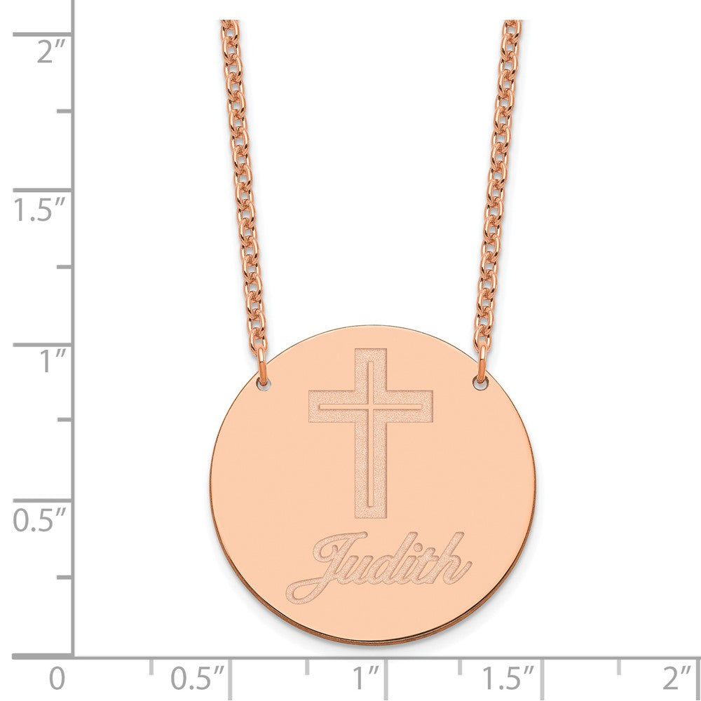 Roségoldbeschichtet Sterlingsilber /rose Groß Customized Kreis Halskette