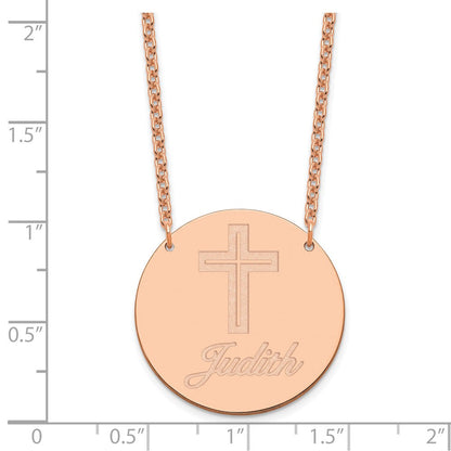 Roségoldbeschichtet Sterlingsilber /rose Groß Customized Kreis Halskette