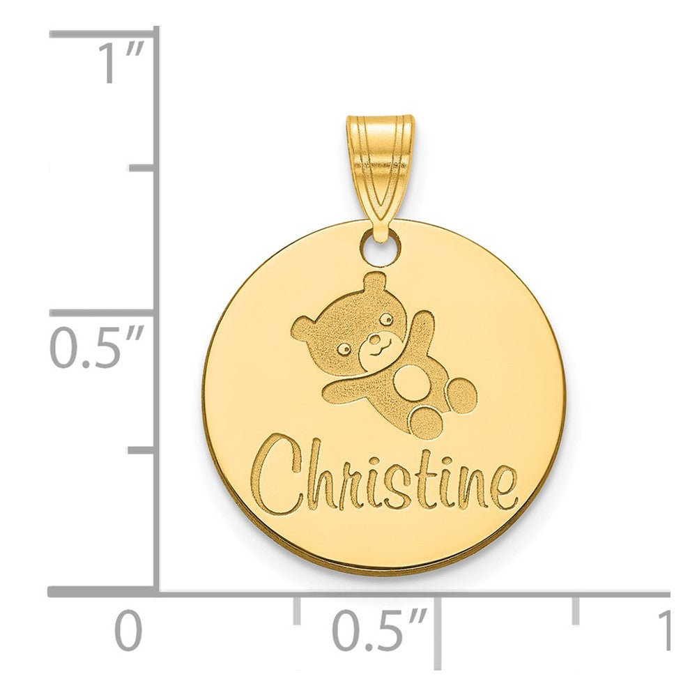 14K Gelbgold Klein Customized Rund Anhänger