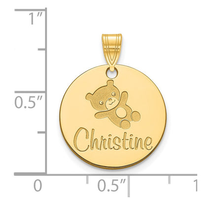 14K Gelbgold Klein Customized Rund Anhänger