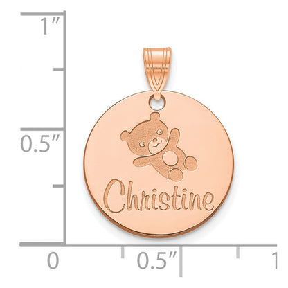 Roségoldbeschichtet Sterlingsilber /rose Klein Customized Rund Anhänger
