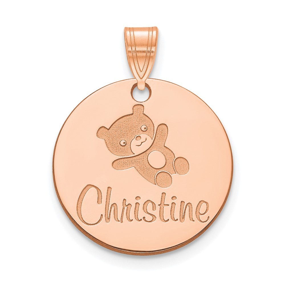Roségoldbeschichtet Sterlingsilber /rose Klein Customized Rund Anhänger