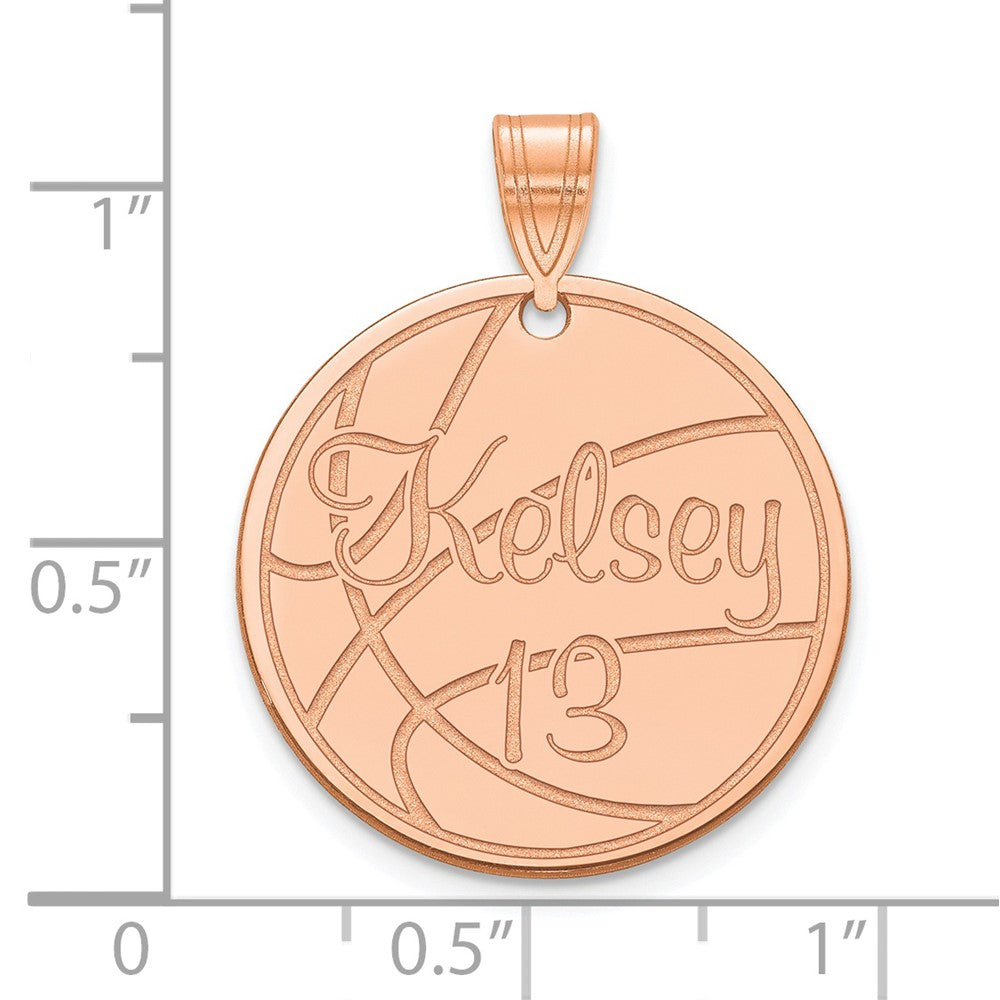 Roségoldbeschichtet Sterlingsilber /rose Mittel Customized Rund Anhänger