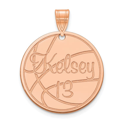 Roségoldbeschichtet Sterlingsilber /rose Mittel Customized Rund Anhänger