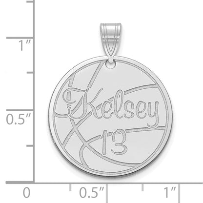 14K Weißgold Mittel Customized Rund Anhänger