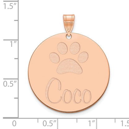 Roségoldbeschichtet Sterlingsilber /rose Groß Customized Kreis Anhänger