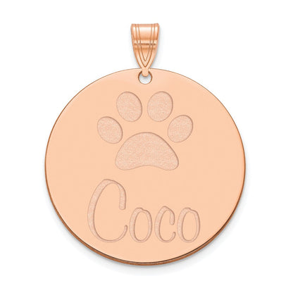 Roségoldbeschichtet Sterlingsilber /rose Groß Customized Kreis Anhänger