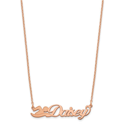 Roségoldbeschichtet Sterlingsilber /rose Klein Customized Name Platte Halskette