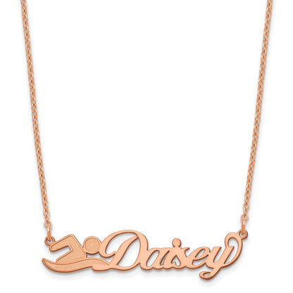Roségoldbeschichtet Sterlingsilber /rose Klein Customized Name Platte Halskette