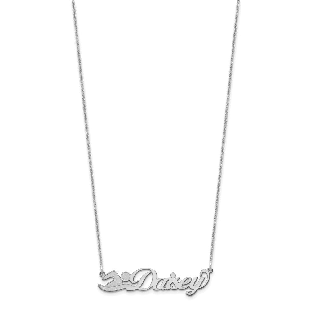 14K Weißgold Klein Customized Name Platte Halskette