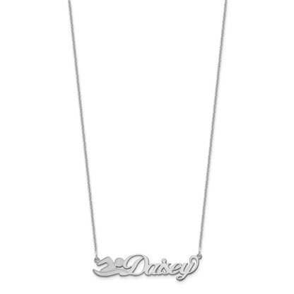 14K Weißgold Klein Customized Name Platte Halskette