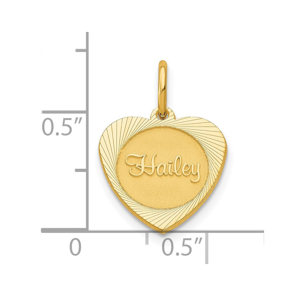 Vergoldet Sterlingsilber /gold Klein Herz Plättchen Name Charm