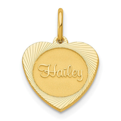 Vergoldet Sterlingsilber /gold Klein Herz Plättchen Name Charm