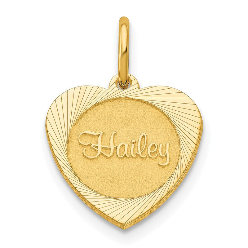 Vergoldet Sterlingsilber /gold Klein Herz Plättchen Name Charm