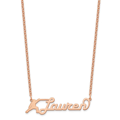 Roségoldbeschichtet Mittel Customized Name Platte Halskette