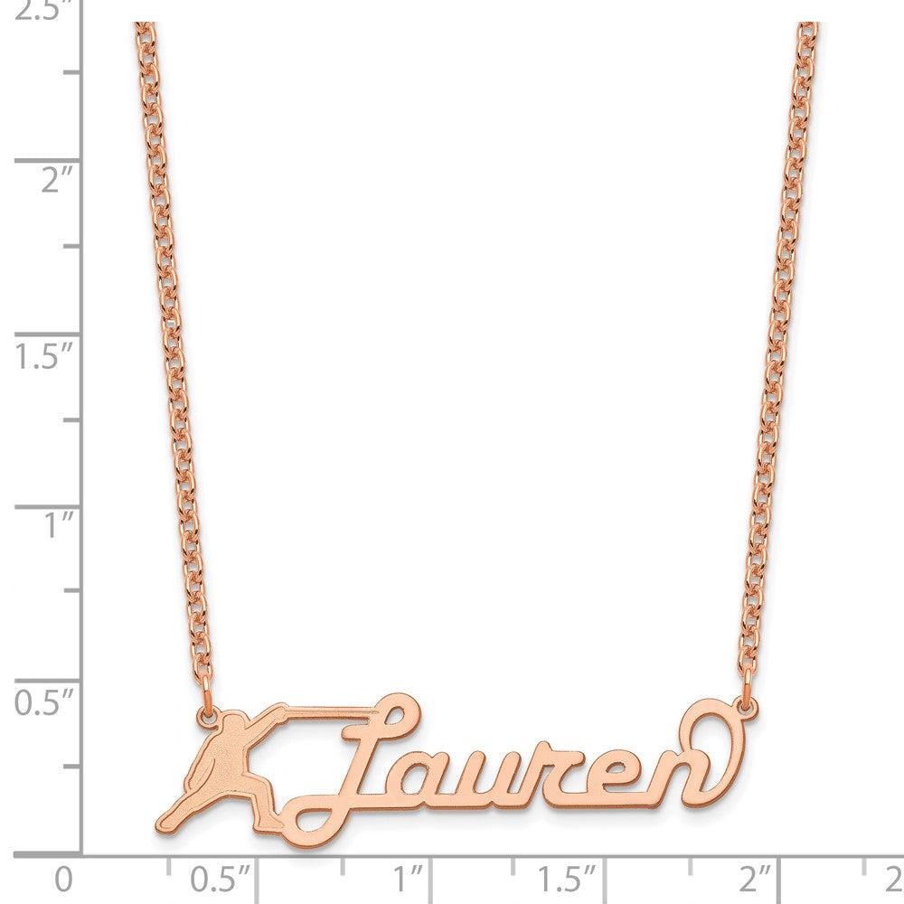 Roségoldbeschichtet Mittel Customized Name Platte Halskette