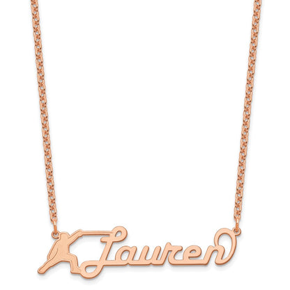 Roségoldbeschichtet Mittel Customized Name Platte Halskette