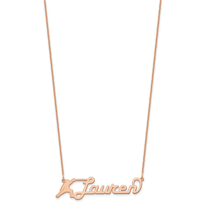 14K Roségold Mittel Customized Name Platte Halskette