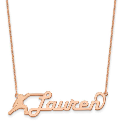 14K Roségold Mittel Customized Name Platte Halskette