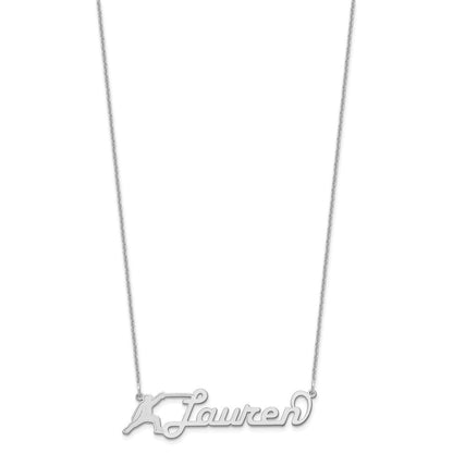 14K Weißgold Mittel Customized Name Platte Halskette