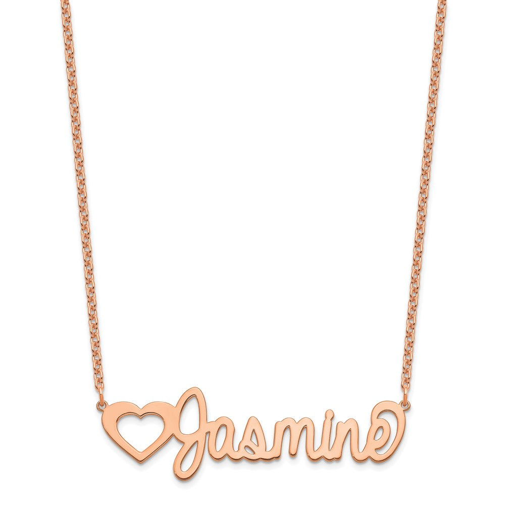 Roségoldbeschichtet Sterlingsilber /rose Groß Customized Name Platte Halskette