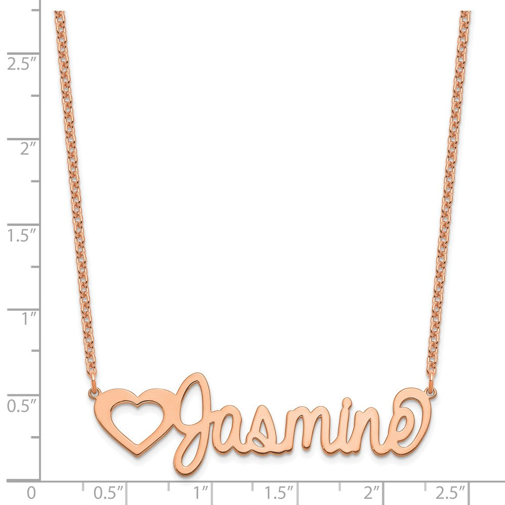 Roségoldbeschichtet Sterlingsilber /rose Groß Customized Name Platte Halskette