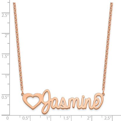 Roségoldbeschichtet Sterlingsilber /rose Groß Customized Name Platte Halskette