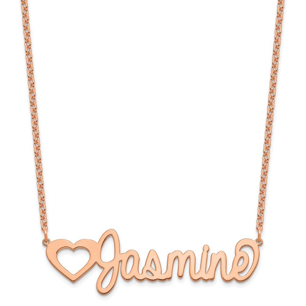 Roségoldbeschichtet Sterlingsilber /rose Groß Customized Name Platte Halskette