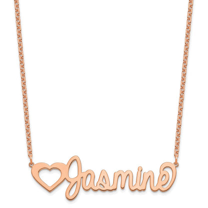 Roségoldbeschichtet Sterlingsilber /rose Groß Customized Name Platte Halskette