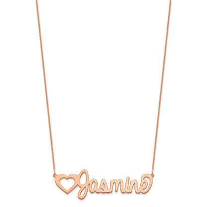 14K Roségold Groß Customized Name Platte Halskette