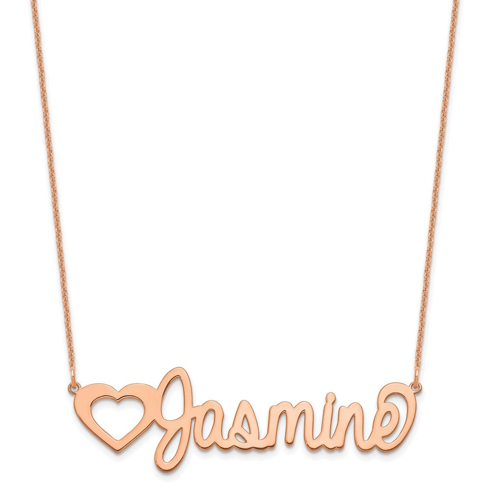 14K Roségold Groß Customized Name Platte Halskette