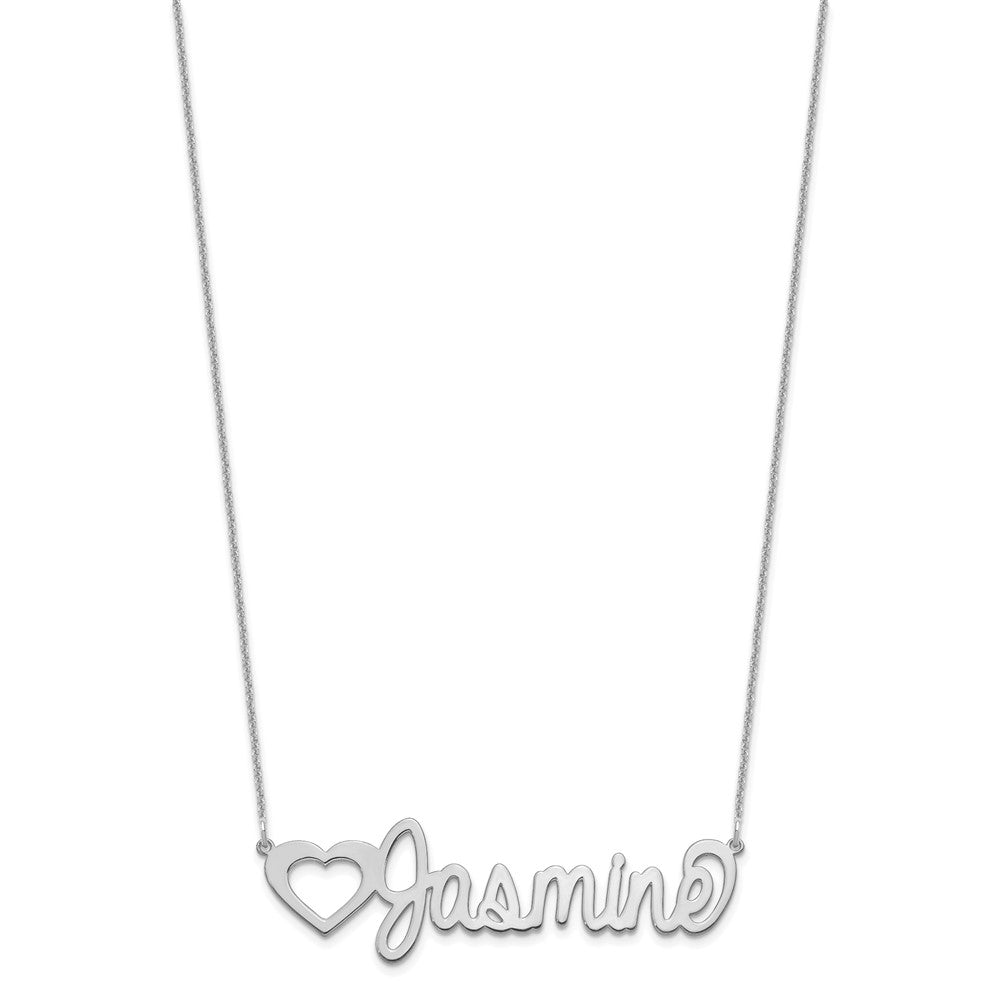 14K Weißgold Groß Customized Name Platte Halskette