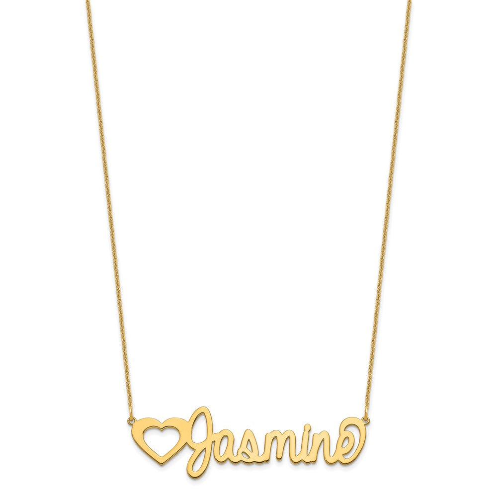 14K Gelbgold Groß Customized Name Platte Halskette