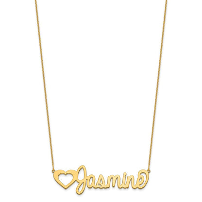 14K Gelbgold Groß Customized Name Platte Halskette