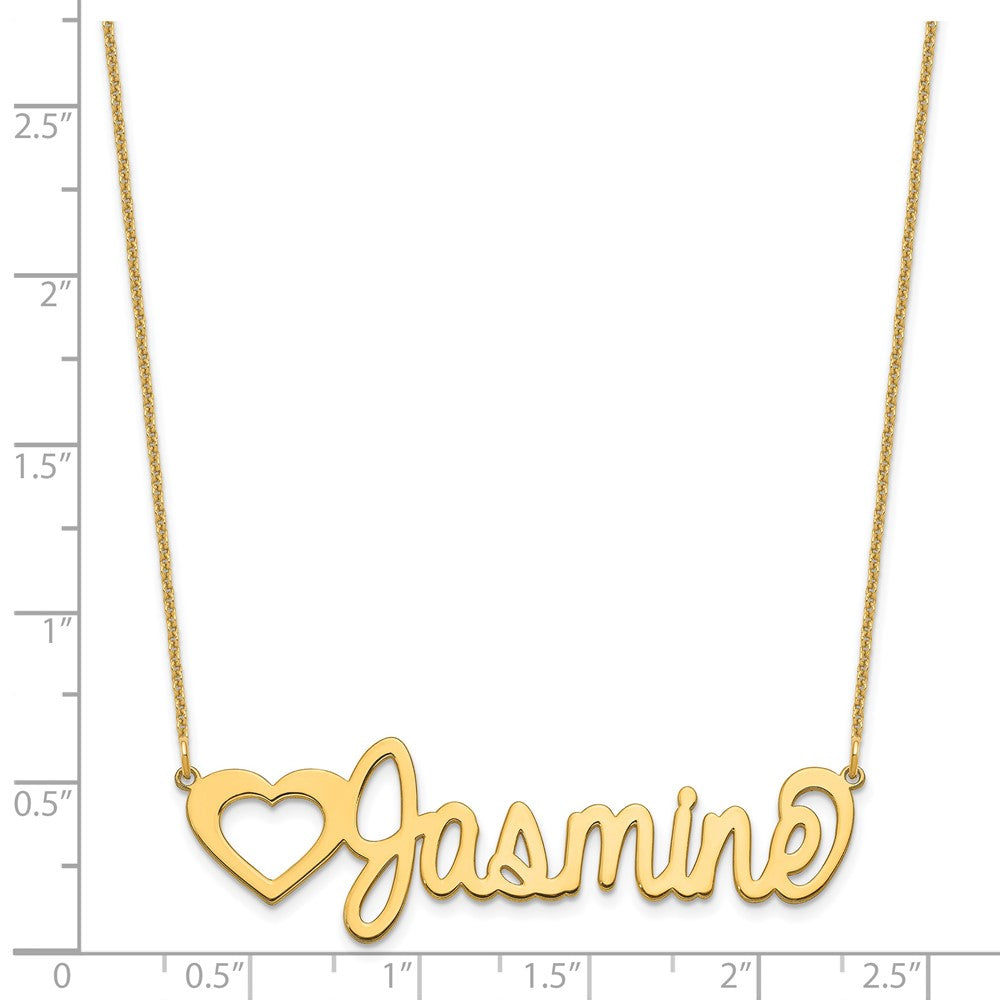 14K Gelbgold Groß Customized Name Platte Halskette