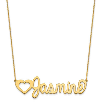 14K Gelbgold Groß Customized Name Platte Halskette