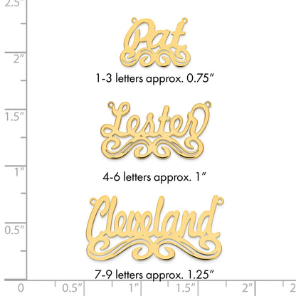 14K Gelbgold Groß Poliert Name Platte