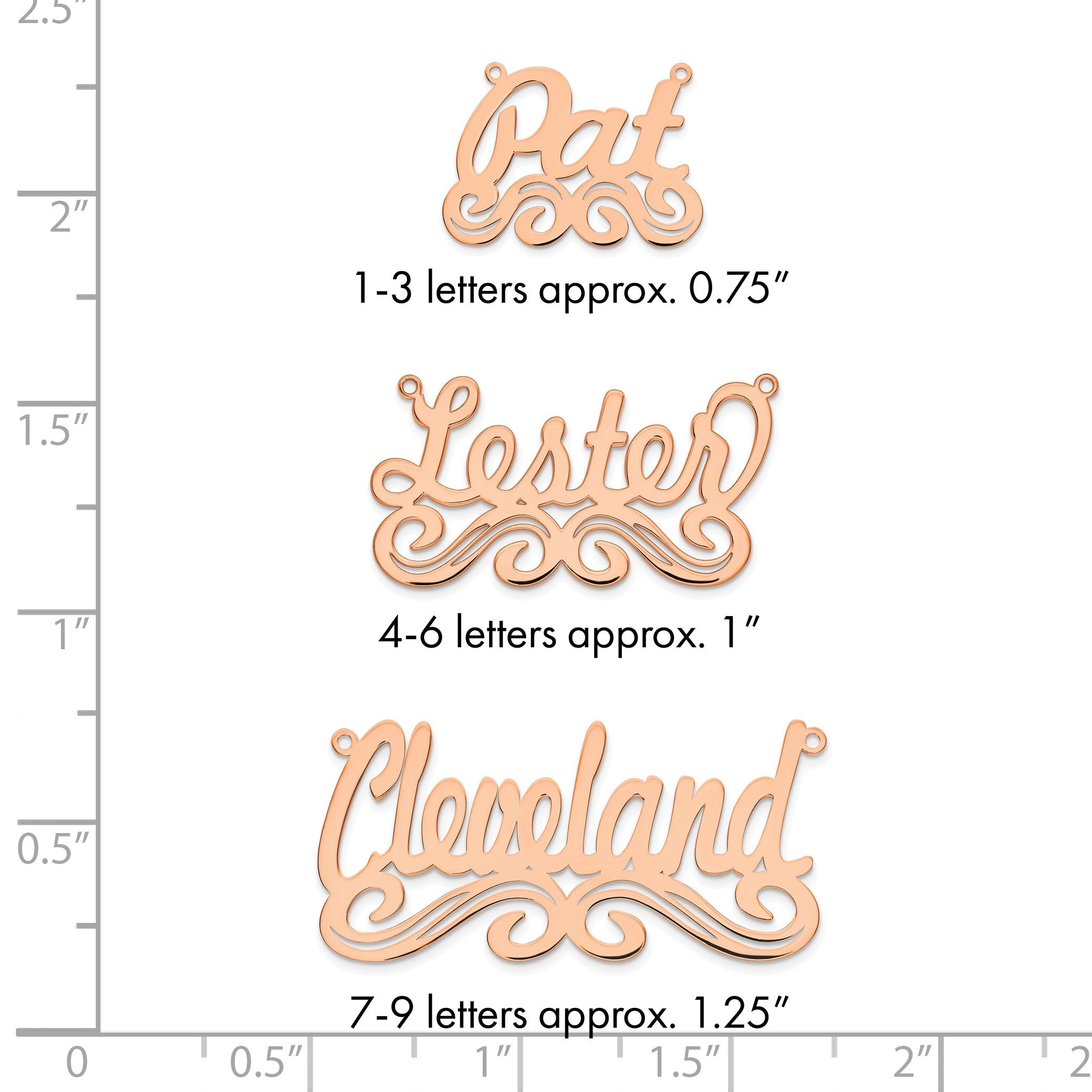 Roségoldbeschichtet Sterlingsilber /rose Groß Poliert Name Platte