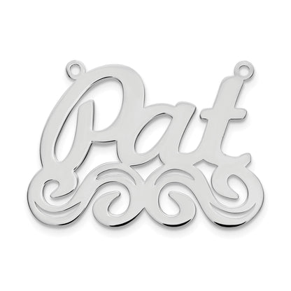 Sterlingsilber Silber/rhodiniert Groß Poliert Name Platte