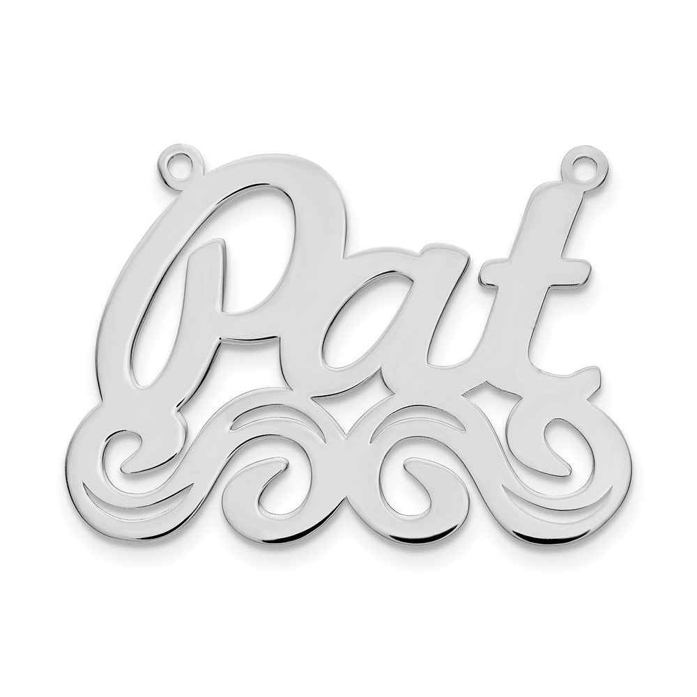 Sterlingsilber Silber/rhodiniert Groß Poliert Name Platte