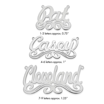Sterlingsilber Silber/rhodiniert Groß Poliert Name Platte
