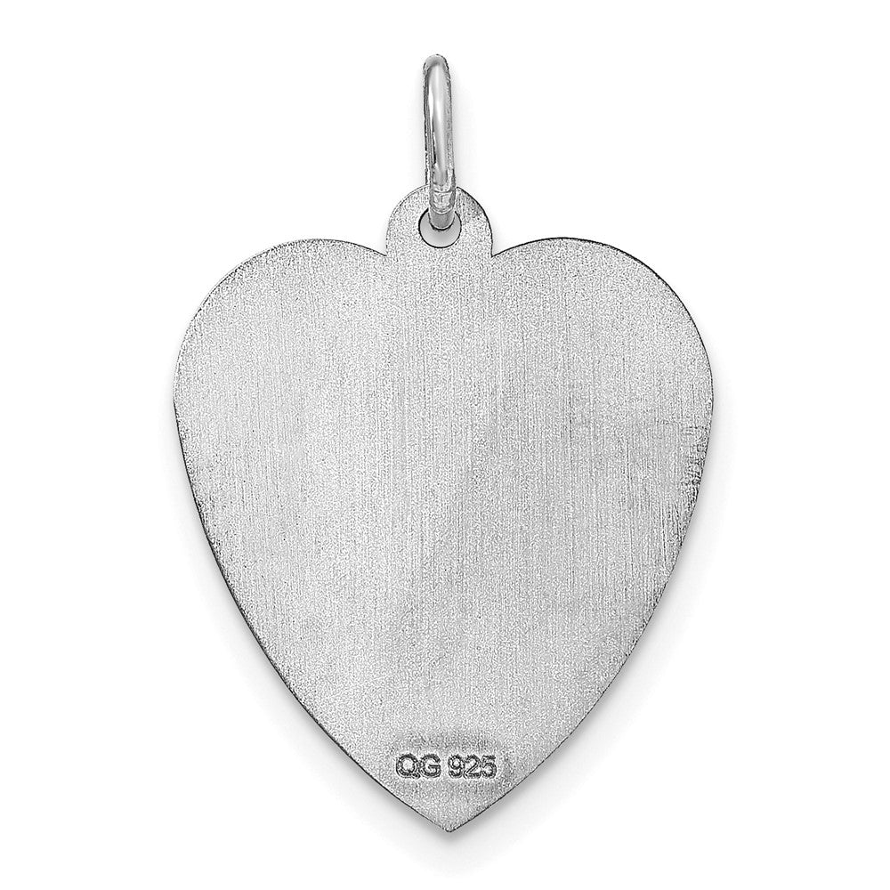 Sterlingsilber Silber/rhodiniert Herz Plättchen Name Charm