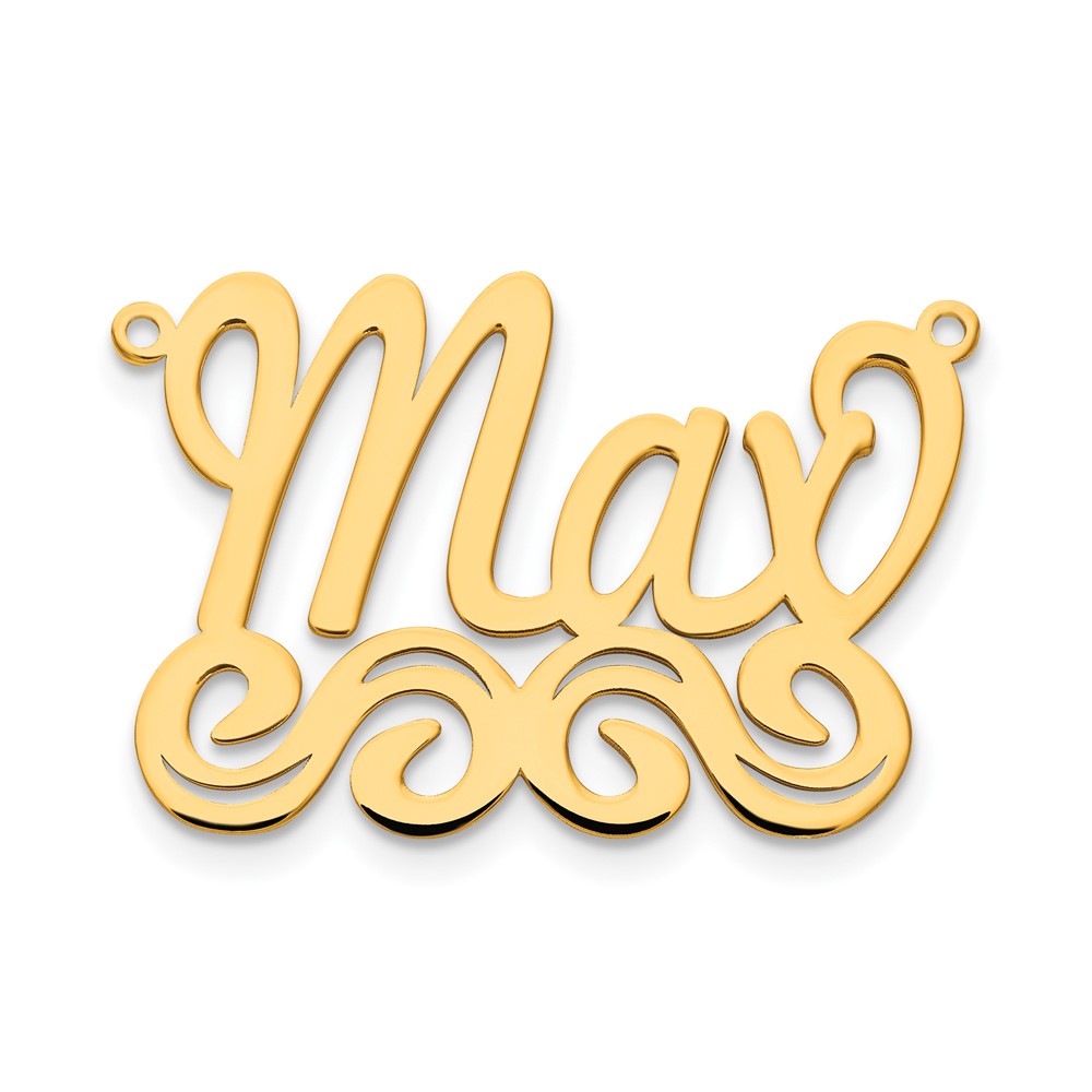 Vergoldet Sterlingsilber /gold Mittel Poliert Name Platte