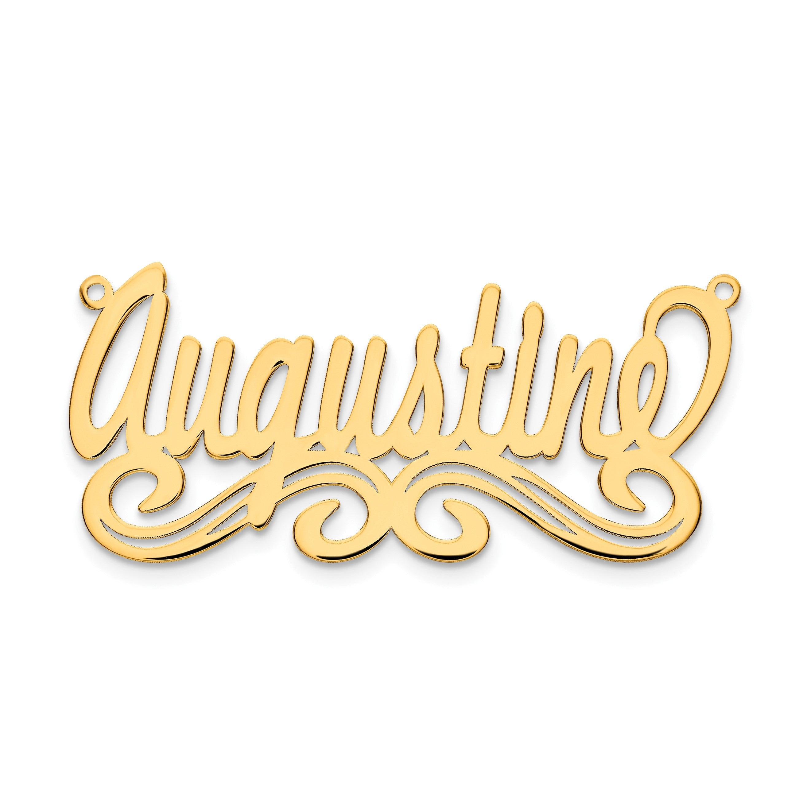 Vergoldet Sterlingsilber /gold Mittel Poliert Name Platte